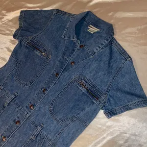 Vintage Denim Button Down Dress Blue Size M thumbnail 2