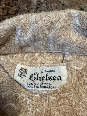 Vintage 90s Chelsea 100% Cotton Paisley Pajama Set Large Cotton Made Singapore thumbnail 6