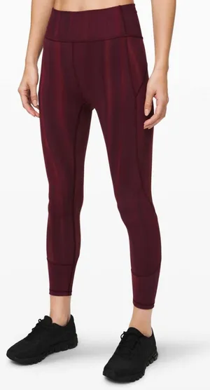 Lululemon In Movement HR Tight 28” Spray‎ Dye White Garnet Sz 8 thumbnail 1