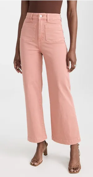 Every Pink Wide Leg Crop Denim Jean Pant size 10 thumbnail 1