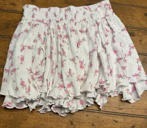Sky To Moon Floral Mini Skirt Elasticized Ruffled‎ Layer Stretchy Size Medium thumbnail 1