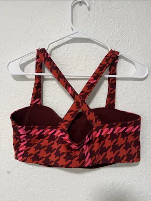 NWOT Offline by Aerie Red & Pink Patterned Crop Bralette Size XL thumbnail 4
