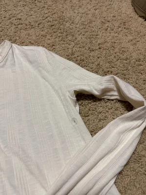 American Eagle Outfitters Cream Henley Long-Sleeve Top thumbnail 3