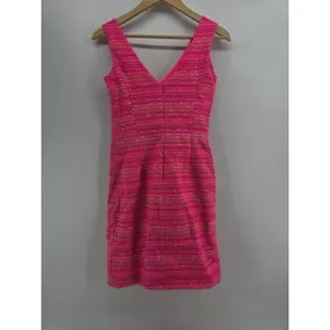 Lilly Pulitzer Dress Womens 2 Shift Hot Pink Gold Metallic Tweed EUC thumbnail 2