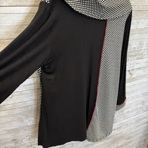 Moonlight Womens L Tunic Top Art To Wear Polka Dot High Low Lagenlook Made USA thumbnail 5