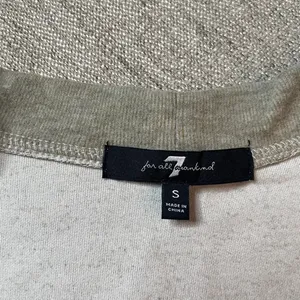 7 FOR ALL MANKIND‎ Puff Sleeve Button Up Cardigan Sweater Small Taupe Cream NWT thumbnail 3