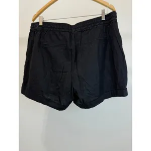 Old Navy Linen Blend Pull On Shorts Black Drawstring XL thumbnail 2