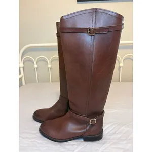 Antonio Melani Brown Riding Boots Leather Buckle Size 7.5 NWOT thumbnail 2
