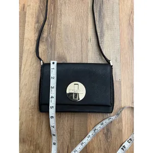 Kate Spade Black Crossbody Bag –‎ 100% Leather, Striped Lining thumbnail 5