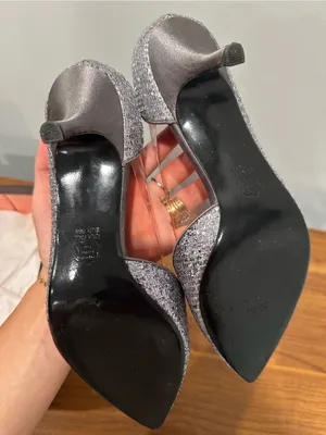Nina Sparkling Silver Pointed Toe Pumps thumbnail 5