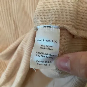 Joah Brown Light Pink Tan Waffle Knit Long Sleeve Loungewear Shirt Small /Medium thumbnail 9