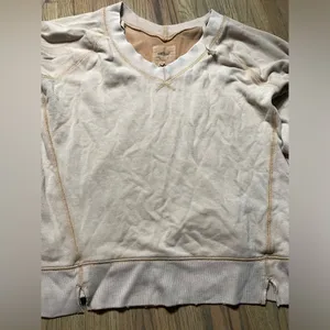 Aerie small oversized sweatshirt long sleeve tan/brown thumbnail 3