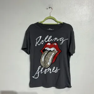 Rolling Stones Gray Leopard Tongue Graphic Short Sleeve Tee Sz M thumbnail 2