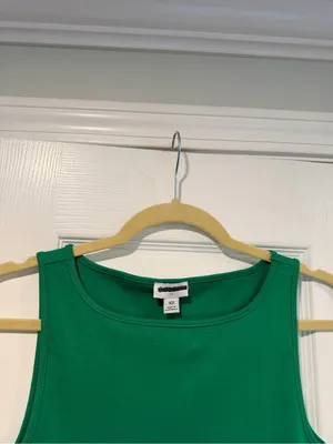 NWOT J. Crew Size XS Mid Weight Boat Neck Kelly Green Knit Cotton Tank Top thumbnail 2