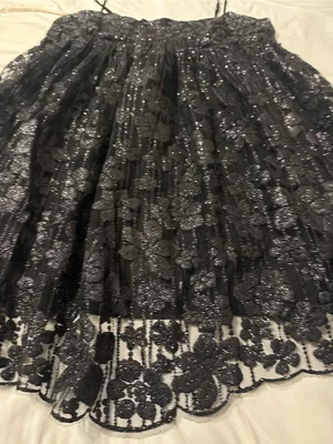 Free People All That Glitters Shimmery Black Lace Mini Dress — Size M thumbnail 9