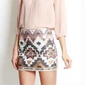 Express Pastel Sequin Skirt EUC thumbnail 4