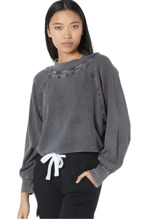 Free People Fun Times Turtle Thermal Pullover Black XS thumbnail 1