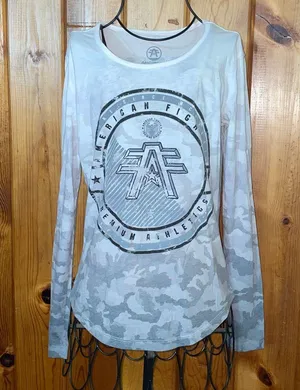 American Fighter Gray Camouflage Long Sleeve size XS BEACHWOOD Biker MMA thumbnail 4