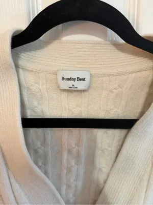 Aritzia Sunday Best Lamore Cardigan Cream Size Medium thumbnail 4