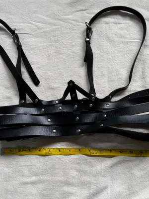 Black Faux Leather Corset Belt with Buckle Straps - Women thumbnail 4