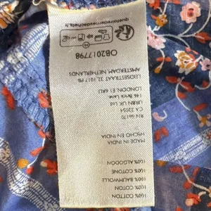 Free People Retro 70s Bohemian Vintage Lover Blouse Dutch Blue Combo Medium thumbnail 14