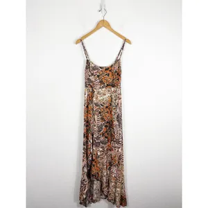 Free People Forever Yours Smocked Slip Maxi Dress Small Brown Black Floral Boho thumbnail 4