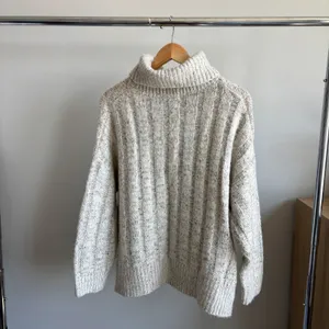 Moon River Chunky Knit Ribbed Turtleneck Sweater M Flecked Coastal Grandma Chic thumbnail 3