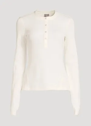 SWEATY BETTY Laid Back Waffle‎ Weave Long Sleeve White/ Cream XS thumbnail 1