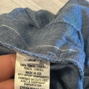 Bella Dahl Women’s Blue with Silver Stripe Loose Fittingf Elastic Waist Pants thumbnail 5
