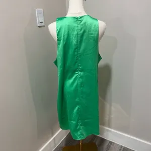 ASOS DESIGN Womens Green Satin Racer Neck Mini Dress Size 14 Party‎ Cocktail thumbnail 3