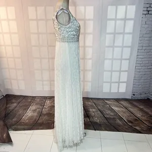 Sue Wong NWT white beaded pleated white lace formal gown size 0 thumbnail 5