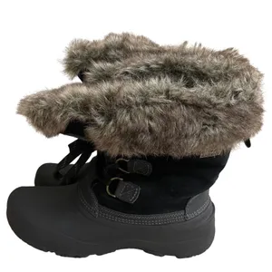 Khombu Womens Black Suede Faux Fur Trim‎ Waterproof Winter Snow Boots Size 9 thumbnail 1