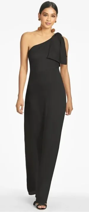 NWOT Sachin & Babi Chelsea One Shoulder Bow Gown in Black sz 2 thumbnail 1