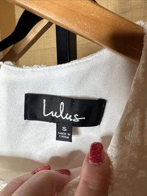 Lulus Love You For Eternity White Crochet Lace Shift Dress Size Small Like New thumbnail 6
