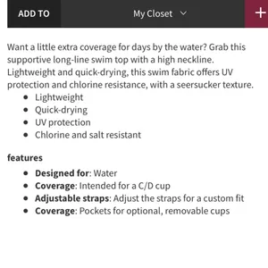 Lululemon Seersucker Light Blue High-Neck Long-Line Swim Top thumbnail 3