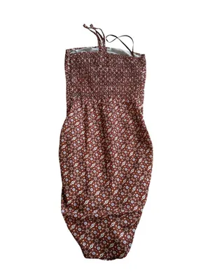 PRINCESS POLLY Brown Floral Halter Dress Size US 2 thumbnail 2