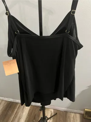 Shade & Shore Black Tiered Ruffle tankini top thumbnail 3