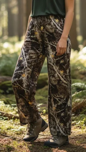Coolane Camo Wide Leg Straight Leg Drawstring Pull On Trousers‎ Pant S Small thumbnail 1