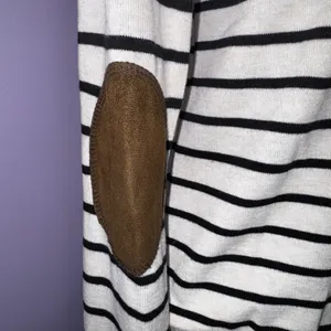 Poof! Striped Cream and Black Cardigan with Elbow Patches thumbnail 15