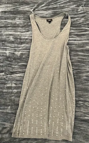 Mossimo Light Gray Tank Top with Subtle Pattern Size L Size L thumbnail 1