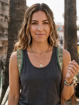 Lucy & Laurel Embellished Boho Chic Tank Top Size M thumbnail 1