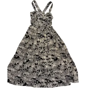 Anthropologie Linen-Blend Cut-Out Floral Midi Dress NWT XS thumbnail 1