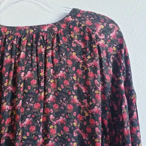 Something Navy Floral Long Sleeve Blouse thumbnail 6