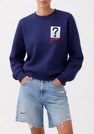 Vintage 90s Guess Blue Long Sleeve Crew Neck Sweatshirt thumbnail 1