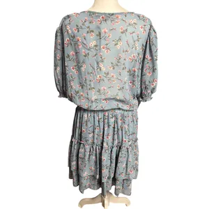 WAYF Dusty Blue Floral Mini Dress XL NWT Wedding Guest Garden Party thumbnail 4