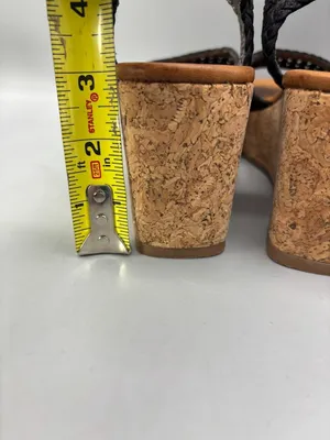 Blowfish Malibu Aric Sandals Women 8M Black Cork Sole Wedge Heel Square Toe thumbnail 5