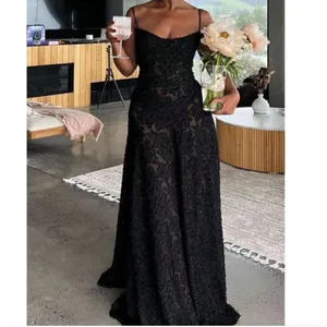 House of CB ‘Seren’ Black Floral Lace Back Maxi Dress NWOT size‎ M regular A-C thumbnail 2
