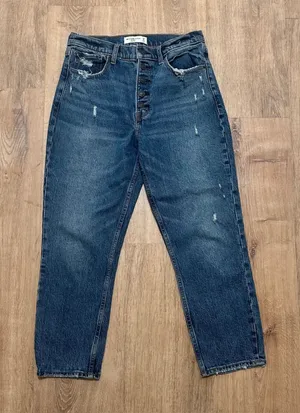 ABERCROMBIE & FITCH | The Mom High Rise Button Fly Distressed‎ Jeans, Size 29/8 thumbnail 1