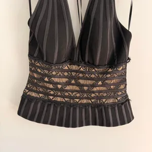 Y2K BLACK CACHE LACE OVERLAY HALTER NECK TOP thumbnail 5