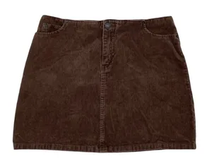 Vintage Y2K American Eagle Brown Corduroy Mini Skirt Size 4 Cotton Dark Academia thumbnail 1